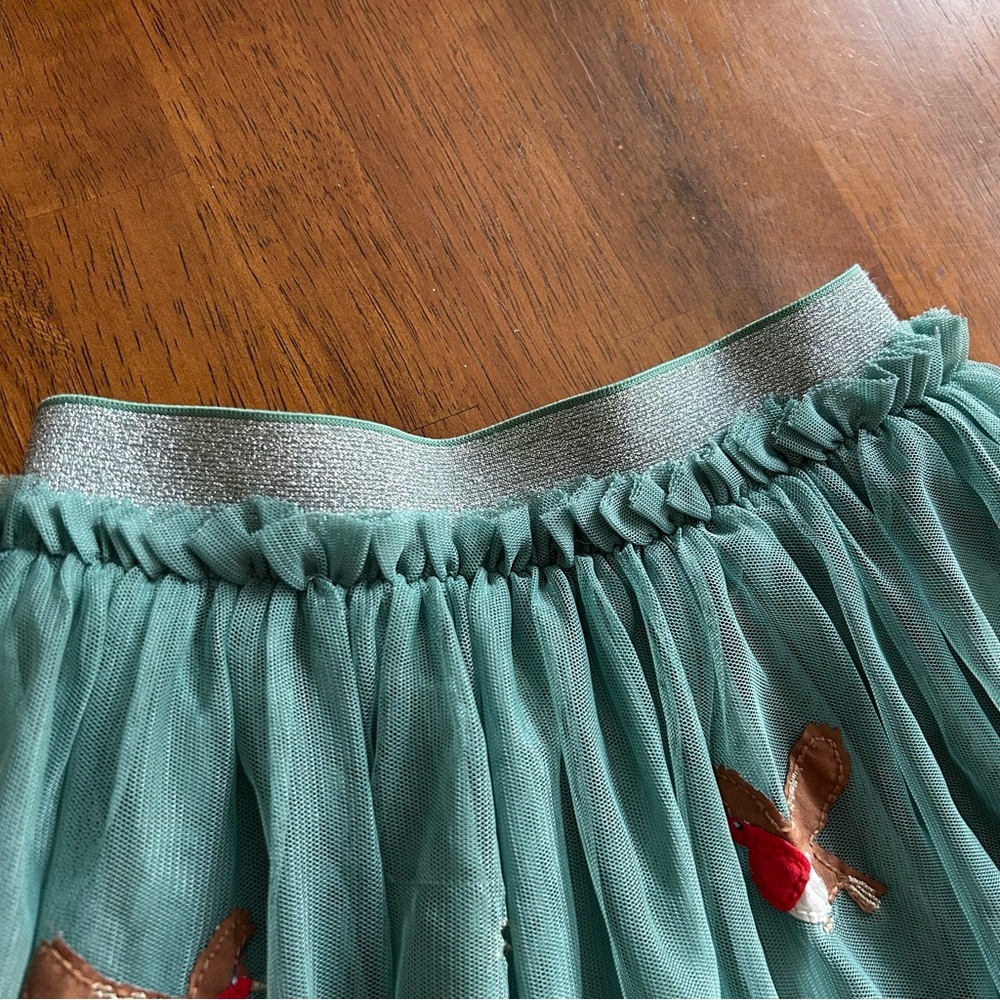 Mini Boden Robin Tulle Skirt | Girls 3–4Y | Green Bird Embroidered Tutu - Picture 3 of 11
